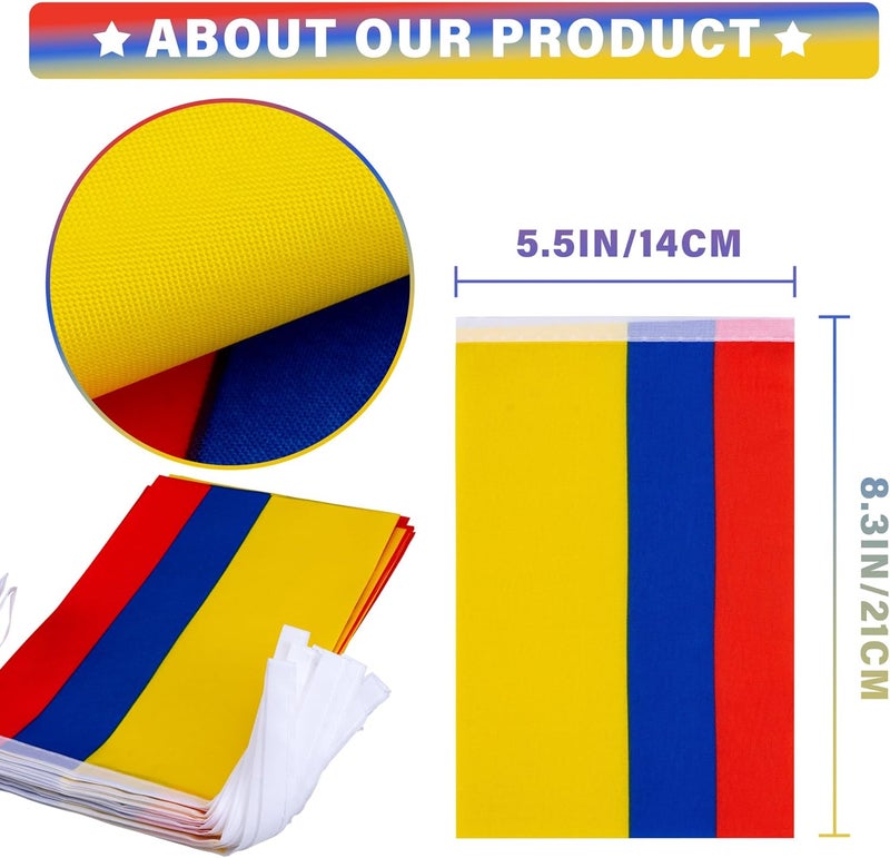 MVPRING Colombia String Flag Pennant Banner, Small Mini Colombian Flags Bunting Banner, National Country Decoration for School, Party, Sports Events, 33 Feet 30 Flags - Image 3